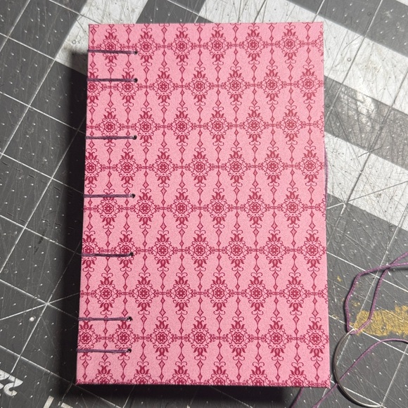 Pink Patterned Blank Journal Hand Sewn - Picture 4 of 4